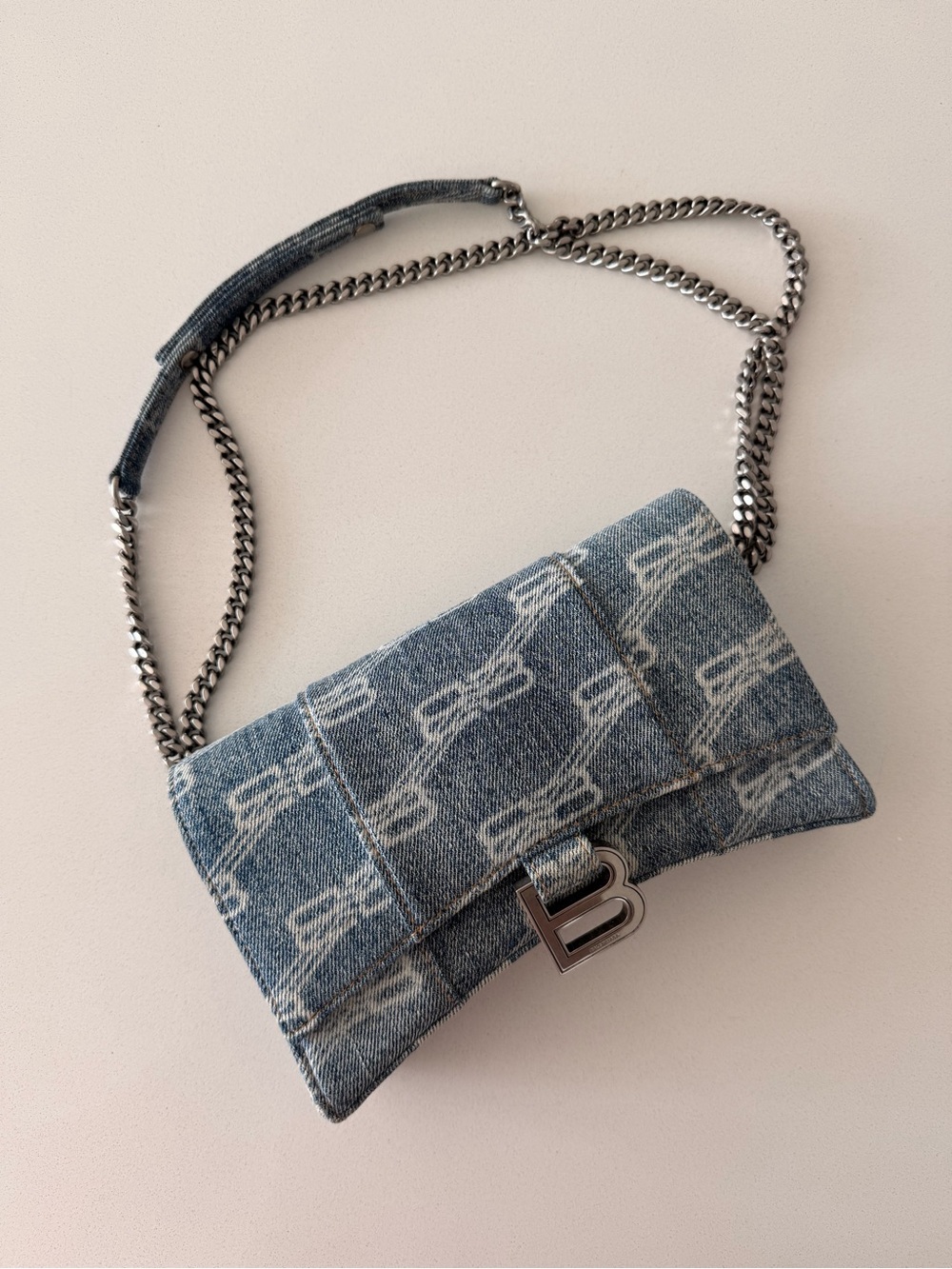 Balenciaga Denim Hourglass Bag